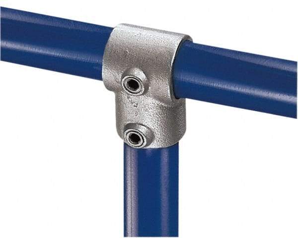 Kee - 3/4" Pipe, Single Socket Tee, Malleable Iron Tee Pipe Rail Fitting - Galvanized Finish - USA Tool & Supply