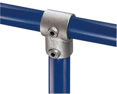 Kee - 3/4" Pipe, Single Socket Tee, Malleable Iron Tee Pipe Rail Fitting - Galvanized Finish - USA Tool & Supply