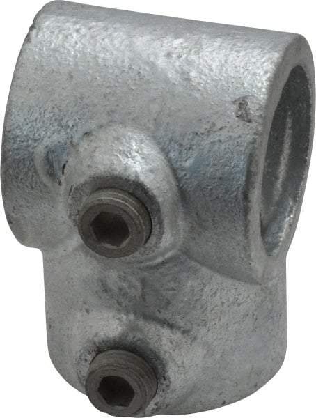 Kee - 1" Pipe, Single Socket Tee, Malleable Iron Tee Pipe Rail Fitting - Galvanized Finish - USA Tool & Supply