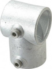 Kee - 2" Pipe, Single Socket Tee, Malleable Iron Tee Pipe Rail Fitting - Galvanized Finish - USA Tool & Supply
