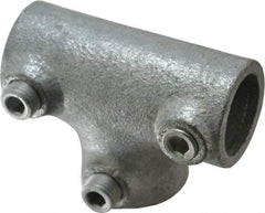 Kee - 3/4" Pipe, 90° Three Socket Tee, Malleable Iron Tee Pipe Rail Fitting - Galvanized Finish - USA Tool & Supply