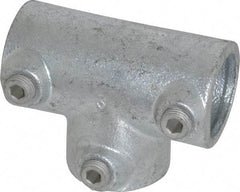 Kee - 1" Pipe, 90° Three Socket Tee, Malleable Iron Tee Pipe Rail Fitting - Galvanized Finish - USA Tool & Supply