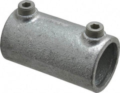 Kee - 1-1/4" Pipe, Malleable Iron Straight Coupling Pipe Rail Fitting - Galvanized Finish - USA Tool & Supply