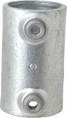 Kee - 1-1/2" Pipe, Malleable Iron Straight Coupling Pipe Rail Fitting - Galvanized Finish - USA Tool & Supply