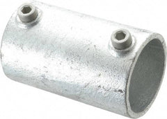 Kee - 2" Pipe, Malleable Iron Straight Coupling Pipe Rail Fitting - Galvanized Finish - USA Tool & Supply