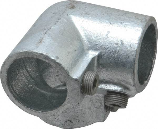 Kee - 1-1/4" Pipe, Side Outlet Elbow, Malleable Iron Elbow Pipe Rail Fitting - Galvanized Finish - USA Tool & Supply
