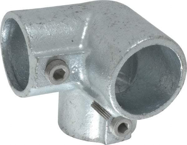 Kee - 1-1/2" Pipe, Side Outlet Elbow, Malleable Iron Elbow Pipe Rail Fitting - Galvanized Finish - USA Tool & Supply