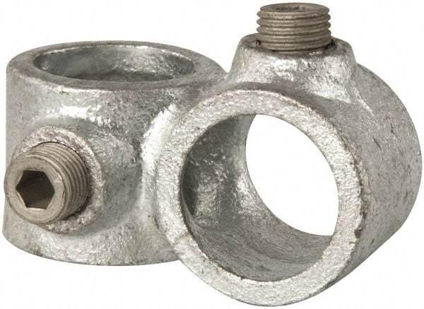 Kee - 3/4" Pipe, Crossover, Malleable Iron Cross Pipe Rail Fitting - Galvanized Finish - USA Tool & Supply