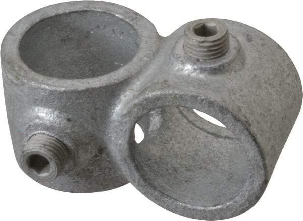 Kee - 1" Pipe, Crossover, Malleable Iron Cross Pipe Rail Fitting - Galvanized Finish - USA Tool & Supply