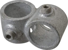 Kee - 1" Pipe, Crossover, Malleable Iron Cross Pipe Rail Fitting - Galvanized Finish - USA Tool & Supply