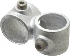 Kee - 1-1/4" Pipe, Crossover, Malleable Iron Cross Pipe Rail Fitting - Galvanized Finish - USA Tool & Supply