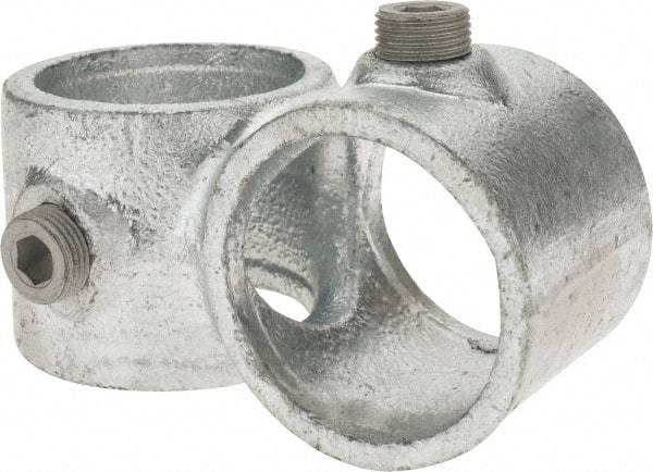 Kee - 1-1/2" Pipe, Crossover, Malleable Iron Cross Pipe Rail Fitting - Galvanized Finish - USA Tool & Supply