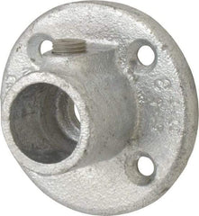 Kee - 3/4" Pipe, Medium Flange, Malleable Iron Flange Pipe Rail Fitting - Galvanized Finish - USA Tool & Supply