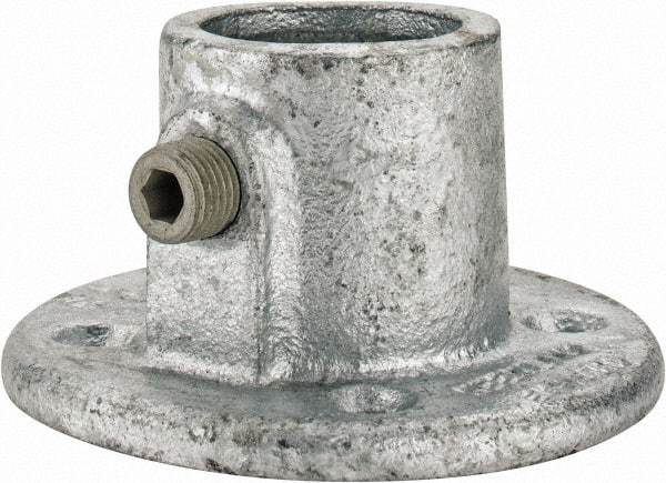Kee - 1" Pipe, Medium Flange, Malleable Iron Flange Pipe Rail Fitting - Galvanized Finish - USA Tool & Supply