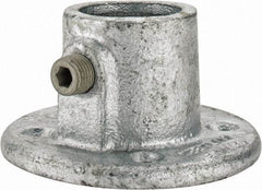 Kee - 1" Pipe, Medium Flange, Malleable Iron Flange Pipe Rail Fitting - Galvanized Finish - USA Tool & Supply