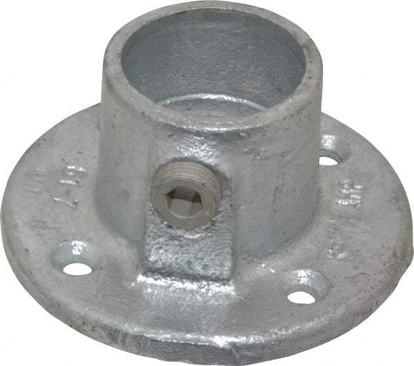 Kee - 1-1/4" Pipe, Medium Flange, Malleable Iron Flange Pipe Rail Fitting - Galvanized Finish - USA Tool & Supply