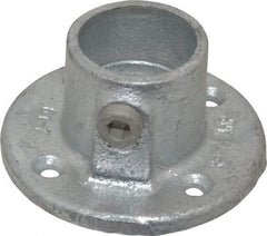 Kee - 1-1/4" Pipe, Medium Flange, Malleable Iron Flange Pipe Rail Fitting - Galvanized Finish - USA Tool & Supply