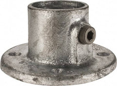 Kee - 1-1/2" Pipe, Medium Flange, Malleable Iron Flange Pipe Rail Fitting - Galvanized Finish - USA Tool & Supply