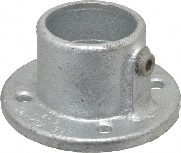 Kee - 2" Pipe, Medium Flange, Malleable Iron Flange Pipe Rail Fitting - Galvanized Finish - USA Tool & Supply