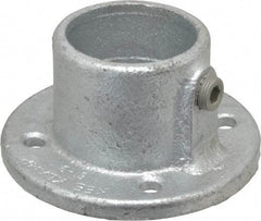 Kee - 2" Pipe, Medium Flange, Malleable Iron Flange Pipe Rail Fitting - Galvanized Finish - USA Tool & Supply