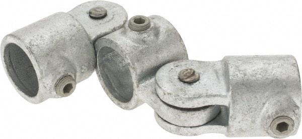 Kee - 1" Pipe, Malleable Iron Swivel Socket Pipe Rail Fitting - Galvanized Finish - USA Tool & Supply