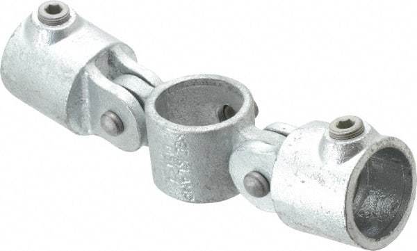 Kee - 1-1/4" Pipe, Malleable Iron Swivel Socket Pipe Rail Fitting - Galvanized Finish - USA Tool & Supply
