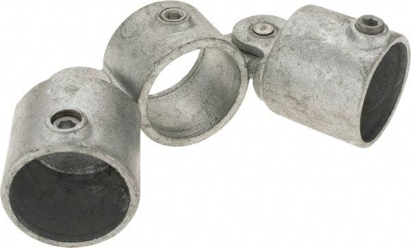 Kee - 2" Pipe, Malleable Iron Swivel Socket Pipe Rail Fitting - Galvanized Finish - USA Tool & Supply