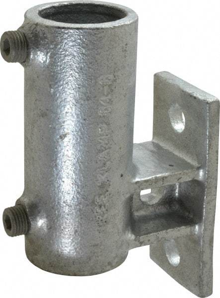 Kee - 1" Pipe, Malleable Iron Rail Base Pipe Rail Fitting - Galvanized Finish - USA Tool & Supply