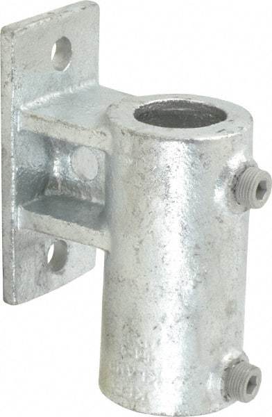 Kee - 1-1/2" Pipe, Malleable Iron Rail Base Pipe Rail Fitting - Galvanized Finish - USA Tool & Supply