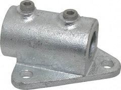 Kee - 1" Pipe, Wall Mount Flange, Malleable Iron Flange Pipe Rail Fitting - Galvanized Finish - USA Tool & Supply