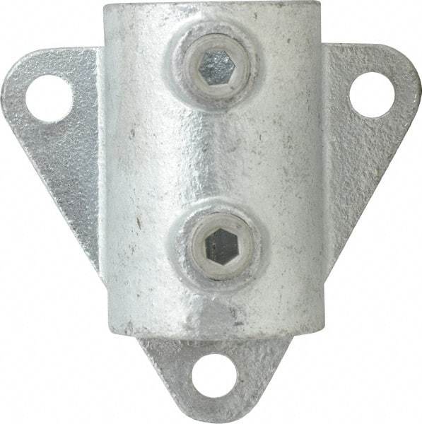 Kee - 1-1/4" Pipe, Wall Mount Flange, Malleable Iron Flange Pipe Rail Fitting - Galvanized Finish - USA Tool & Supply