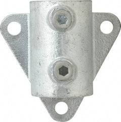 Kee - 1-1/4" Pipe, Wall Mount Flange, Malleable Iron Flange Pipe Rail Fitting - Galvanized Finish - USA Tool & Supply