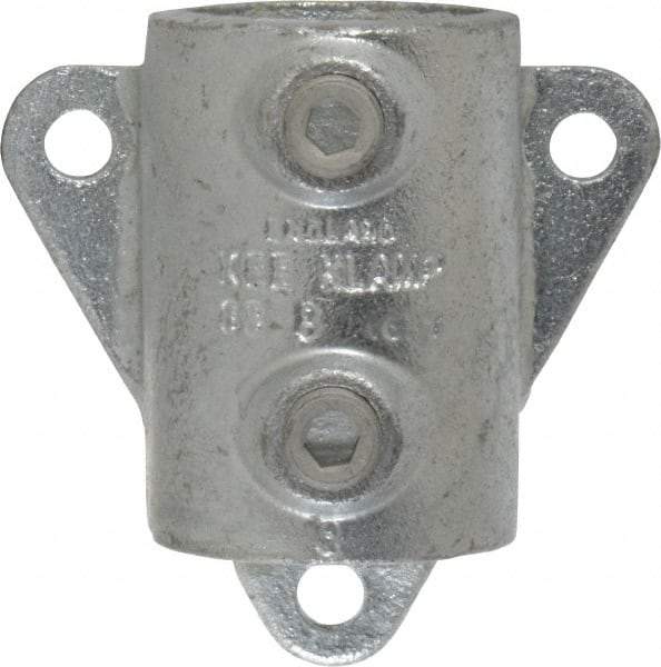 Kee - 1-1/2" Pipe, Wall Mount Flange, Malleable Iron Flange Pipe Rail Fitting - Galvanized Finish - USA Tool & Supply