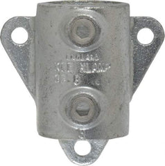 Kee - 1-1/2" Pipe, Wall Mount Flange, Malleable Iron Flange Pipe Rail Fitting - Galvanized Finish - USA Tool & Supply