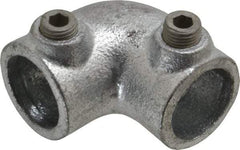 Kee - 3/4" Pipe, 90° Elbow, Malleable Iron Elbow Pipe Rail Fitting - Galvanized Finish - USA Tool & Supply