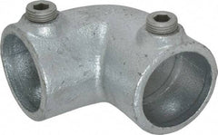 Kee - 1-1/4" Pipe, 90° Elbow, Malleable Iron Elbow Pipe Rail Fitting - Galvanized Finish - USA Tool & Supply