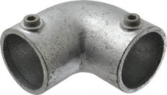 Kee - 2" Pipe, 90° Elbow, Malleable Iron Elbow Pipe Rail Fitting - Galvanized Finish - USA Tool & Supply