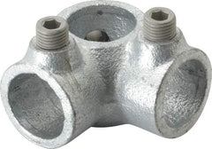 Kee - 3/4" Pipe, Side Outlet Tee, Malleable Iron Tee Pipe Rail Fitting - Galvanized Finish - USA Tool & Supply