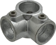 Kee - 1" Pipe, Side Outlet Tee, Malleable Iron Tee Pipe Rail Fitting - Galvanized Finish - USA Tool & Supply