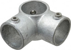 Kee - 2" Pipe, 90° Two Socket Tee, Malleable Iron Tee Pipe Rail Fitting - Galvanized Finish - USA Tool & Supply