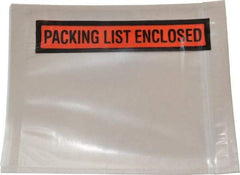 Nifty Products - 1,000 Piece, 5-1/2" Long x 4-1/2" Wide, Envelope - Packing List Enclosed, Clear - USA Tool & Supply