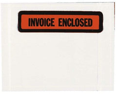 Nifty Products - 1,000 Piece, 5-1/2" Long x 4-1/2" Wide, Envelope - Invoice Enclosed, Clear - USA Tool & Supply