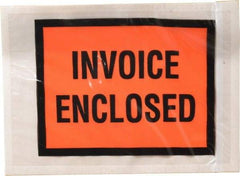 Nifty Products - 1,000 Piece, 5-1/2" Long x 4-1/2" Wide, Envelope - Invoice Enclosed, Orange Full Faced - USA Tool & Supply