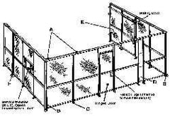 Folding Guard - 5' Wide x 8' High, Temporary Structure Woven Wire Panel - 10 Gauge Wire, 1-1/2 Inches x 16 Gauge Channel Frame, Includes Hardware, Top Capping and Floor Socket - USA Tool & Supply