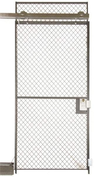 Folding Guard - 5' Wide x 7' High, Sliding Door for Temporary Structures - Woven Wire - USA Tool & Supply