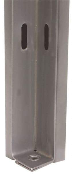 Folding Guard - 8' Tall, Temporary Structure Adjustable Corner Post - Grey Enamel Finish, for Temporary Structures - USA Tool & Supply