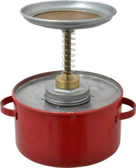 Eagle - 1 Quart Capacity, 8 Inch High x 6-1/4 Inch Diameter, Galvanized Steel Plunger Can - 5-1/4 Inch Dasher Diameter, Red, Approval Listing/Regulation FM - USA Tool & Supply