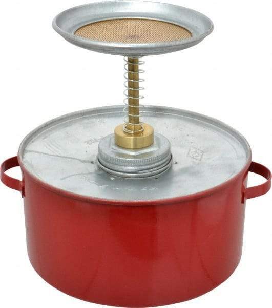 Eagle - 2 Quart Capacity, 8-1/2 Inch High x 8 Inch Diameter, Galvanized Steel Plunger Can - 5-1/4 Inch Dasher Diameter, Red, Approval Listing/Regulation FM - USA Tool & Supply