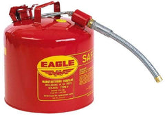 Eagle - 5 Gal Galvanized Steel Type II Safety Can - 13-1/2" High x 12-1/2" Diam, Red with Yellow - USA Tool & Supply