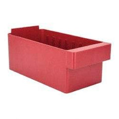 Quantum Storage - 11-5/8" Deep, Red High-Impact Polystyrene Drawer Bin - 4-5/8" High x 5-9/16" Wide x 11-5/8" Long - USA Tool & Supply